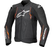 Alpinestars Dusk Airflow Chaqueta de cuero para moto perforada - Negro Rojo (54)