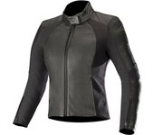 Alpinestars Vika v2 Chaqueta de cuero de motocicleta de la mujer - Negro (46)