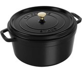 Staub La Cocotte 30 cm, redondo, Negro, Hierro fundido
