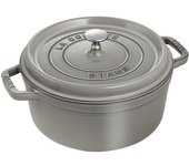 Staub La Cocotte 24 cm, redondo, Gris grafito, Hierro fundido