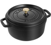 Staub La Cocotte 28 cm, redondo, Negro, Hierro fundido