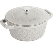 Staub La Cocotte twister 24 cm, redondo, Blanco trufa, Hierro fundido