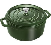 Staub La Cocotte 24 cm, redondo, Albahaca, Hierro fundido