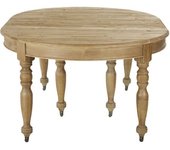 Maisons du Monde Mesa comedor extensible con ruedas de pino reciclado de 12/14 plazas 125/325 cm