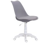 Home Heavenly Tulipa Silla de Escritorio Giratoria/Elevable con Asiento Tapizado Polipiel Gris
