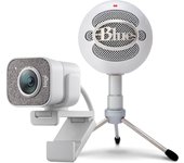 Pack Logitech StreamCam Webcam USB-C Full HD Blanca + Blue Microphones Snowball ICE Micrófono Blanco