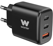 Woxter Cargador Carga Rápida 2 Tomas USB-C + USB A 65W