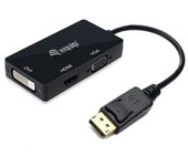 Equip Adaptador DisplayPort a VGA/HDMI/DVI 15cm Negro