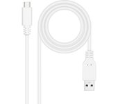 Nanocable Cable USB 3.1 a USB-C Macho/Macho 1m Blanco