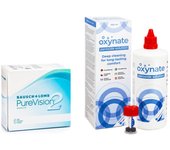 PureVision 2 (6 lentillas) + Oxynate Peroxide 380 ml con estuche