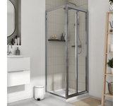 Mampara de ducha frontal plegable transparente essential perfil cromo (67-70)x185 cm