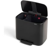 Cubo de la basura con pedal brabantia 2 cubos 11+23l negro mate
