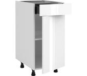 Mueble bajo de cocina delinia id sevilla blanco brillo 76,8x40cm 1pta 1 caj