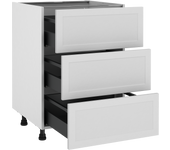 Mueble bajo de cocina delinia id newport blanco mate 76,8x40 cm 3 caj