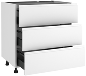 Mueble bajo de cocina delinia id tokyo blanco brillo 76,8x80 cm 3 caj