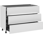 Mueble bajo de cocina delinia id tokyo blanco brillo 76,8x120 cm 3 caj
