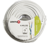Cable teléfono 4 hilos 25m blanco fc-d lexman