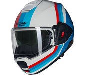 Nolan N120-1 Lineo N-Com Casco - Blanco Rojo Azul (3XL)