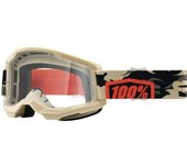 100% Strata 2 Clear Gafas de motocross - Gris Naranja (un tamaño)