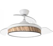 Ventilador led aspas plegables moda mini cañizo oscuro (72w)