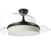 Ventilador led aspas plegables moda mini cañizo blanco (72w)