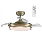 Ventilador led con aspas retráctiles perla mini cuero cct (35w)