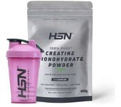 HSN Pack - creatina monohidrato en polvo 500g + shaker  we are nutrition! bola mezcladora 400ml rosa y gris