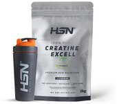 HSN Pack - creatina excell (100% creapure®) en polvo 1kg + shaker  we are nutrition! acero inoxidable 739ml gris