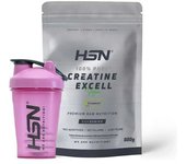 HSN Pack - creatina excell (100% creapure®) en polvo 500g + shaker  we are nutrition! bola mezcladora 400ml rosa y gris