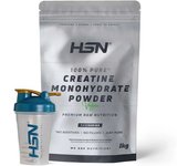HSN Pack - creatina monohidrato en polvo 1kg + shaker  we are nutrition! bola mezcladora 400ml transparente y azul