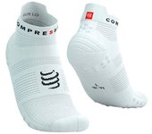 Calcetines de running compressport pro racing v4.0 run low white/