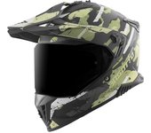 Bogotto FG-601 Sniper Casco de enduro de fibra de vidrio - Negro Gris Verde (XS)