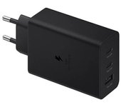 CARGADOR USB SAMSUNG TRIO 65W 2X USB-C + USB BLACK PARA CASA