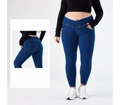 Leggings vaqueros Mujer Talla large, High Cruzada Belt, push up y elástico