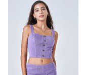 Deportivo Top Vaquero Mujer ajustado con almohadillas, push up y alta elasticidad