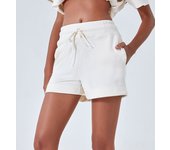 Conjunto Deportivo Mujer yoga: Camiseta holgada con Cordón Y short transpirable