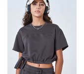 Conjunto Deportivo Mujer yoga: Camiseta holgada con Cordón Y short transpirable