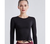 Deportivo Top Mujer manga Largo, ajustado con Lasso y Cordón, elástico y elegante