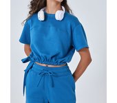 Conjunto Deportivo Mujer yoga: Camiseta holgada con Cordón Y short transpirable