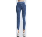 Leggings tipo Vaquero Mujer cinturón alto push up elásticos con bolsos
