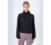 Chaqueta Deportiva oversize Mujer con Cremallera, Cuello alto y bolsos