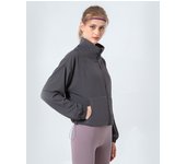 Chaqueta Deportiva oversize Mujer con Cremallera, Cuello alto y bolsos
