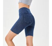 Shorts vaqueros de Mujer Push up Cruzada cinturón con bolsos y stretch