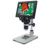 Microscopio digital G1200 de 12MP, 7 pulgadas, gran pantalla a color, base grande, pantalla LCD, amplificación continua