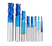 Juego de 8 fresas de carburo con recubrimiento azul Drillpro Naco de 2-12mm y 4 flautas, HRC50, cortador de fresado de a