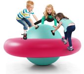 Costway Juguete de Balancín para Niños Mayores de 5 Años con 6 Asas Incorporadas Juguete de Balancín Inflable con Cúpula 223 x 123 cm