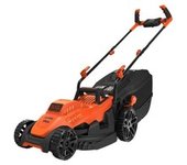 BLACK+DECKER BEMW461BH-QS Tondeuse à Gazon Filaire 6 Hauteurs, 1400 W, Orange, 34 cm, Cortacésped