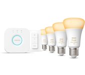 Philips Hue White Ambiance Kit de inicio: 4 bombillas inteligentes E27 (1100) + regulador de intensidad