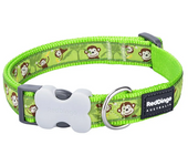 Reddingo Collar Para Perros Verde Lima Diseño De Monos S (20-32cm)