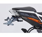 PROTECH Kit de soporte de matrícula  que incluye reflector y placa ligera de acero inoxidable/aluminio con recubrimiento en polvo negro - Negro